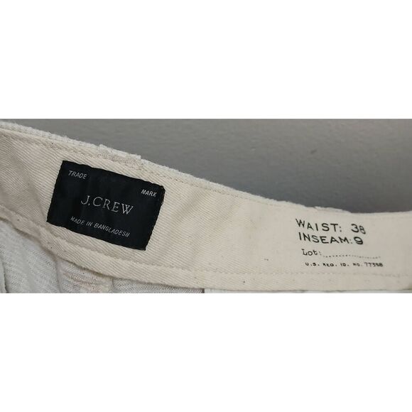 J crew mens 38 waist Bermuda shorts tan oatmeal 100% linen beach boho - Picture 4 of 8
